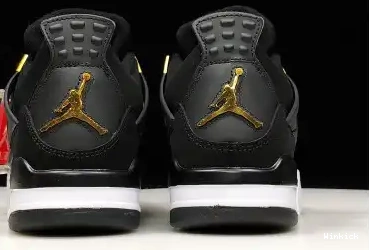 MENS 4 BLACK “ROYALTY” METALLIC 308497-032 AIR GOLD-WHITE JORDAN 0426